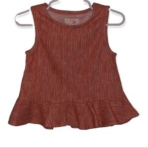 Kid's Gianni Bini GB Girls Coral Pink Peplum Top